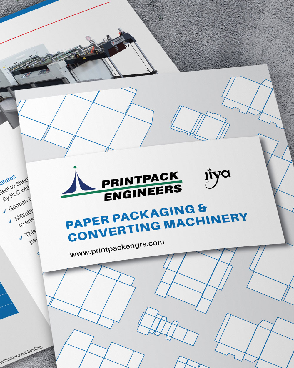 Machinery product catalog design & printing for Printpack Engineers